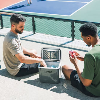 Friends using a personal cooler